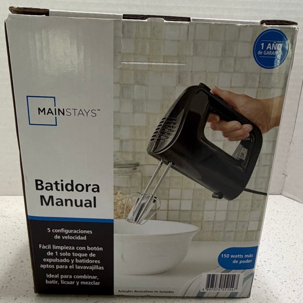 Mainstays 5 Speed Corded Hand Mixer Black ~ Read!